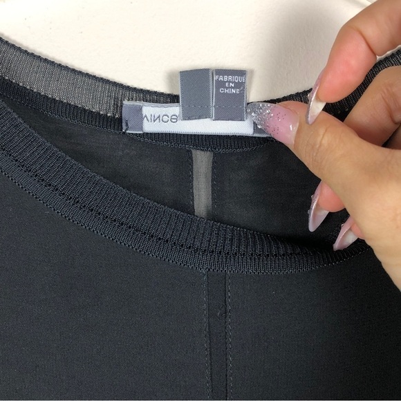 Vince black sleeveless 2 layer tank blouse - Picture 6 of 9